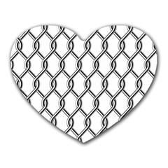 Iron Wire Black White Heart Mousepads by Mariart