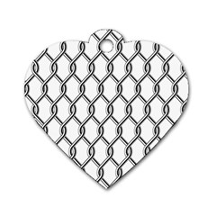 Iron Wire Black White Dog Tag Heart (two Sides) by Mariart