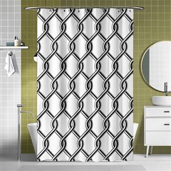 Iron Wire Black White Shower Curtain 48  X 72  (small)  by Mariart