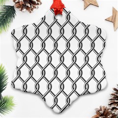 Iron Wire Black White Ornament (snowflake) by Mariart