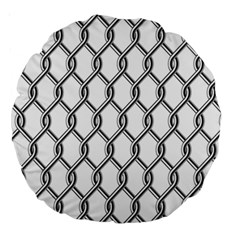 Iron Wire Black White Large 18  Premium Round Cushions by Mariart