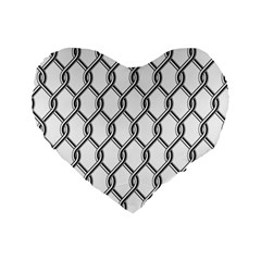 Iron Wire Black White Standard 16  Premium Heart Shape Cushions by Mariart