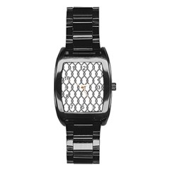 Iron Wire Black White Stainless Steel Barrel Watch by Mariart