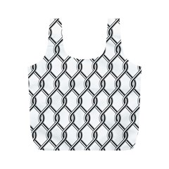 Iron Wire Black White Full Print Recycle Bags (m)  by Mariart