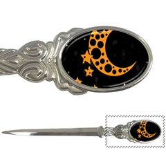 Moon Star Space Orange Black Light Night Circle Polka Letter Openers by Mariart