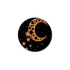 Moon Star Space Orange Black Light Night Circle Polka Golf Ball Marker (10 Pack) by Mariart