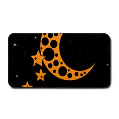 Moon Star Space Orange Black Light Night Circle Polka Medium Bar Mats by Mariart