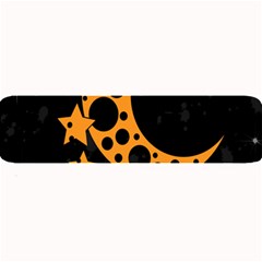 Moon Star Space Orange Black Light Night Circle Polka Large Bar Mats by Mariart