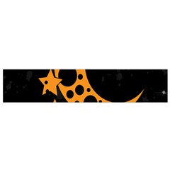 Moon Star Space Orange Black Light Night Circle Polka Flano Scarf (small)