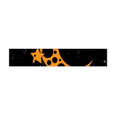 Moon Star Space Orange Black Light Night Circle Polka Flano Scarf (mini) by Mariart