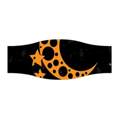 Moon Star Space Orange Black Light Night Circle Polka Stretchable Headband