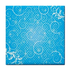 Leaf Blue Snow Circle Polka Star Tile Coasters by Mariart