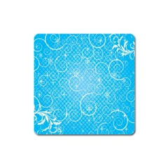 Leaf Blue Snow Circle Polka Star Square Magnet by Mariart