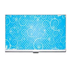 Leaf Blue Snow Circle Polka Star Business Card Holders by Mariart