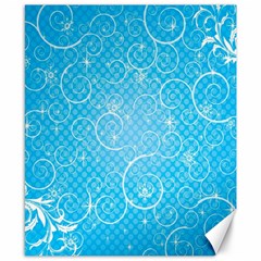 Leaf Blue Snow Circle Polka Star Canvas 8  X 10  by Mariart