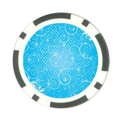 Leaf Blue Snow Circle Polka Star Poker Chip Card Guard by Mariart