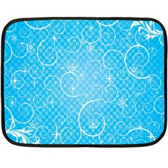 Leaf Blue Snow Circle Polka Star Double Sided Fleece Blanket (mini)  by Mariart