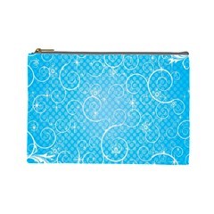 Leaf Blue Snow Circle Polka Star Cosmetic Bag (large)  by Mariart