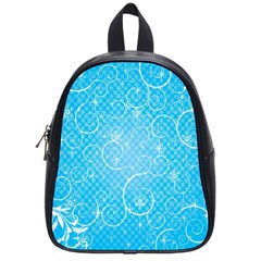 Leaf Blue Snow Circle Polka Star School Bags (small)  by Mariart