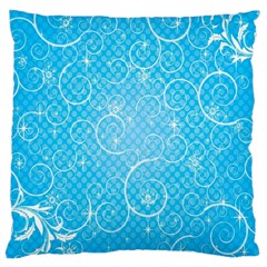 Leaf Blue Snow Circle Polka Star Large Cushion Case (one Side) by Mariart