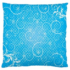 Leaf Blue Snow Circle Polka Star Standard Flano Cushion Case (two Sides) by Mariart