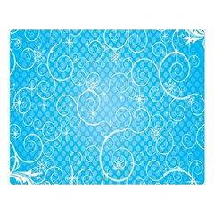 Leaf Blue Snow Circle Polka Star Double Sided Flano Blanket (large)  by Mariart