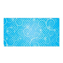 Leaf Blue Snow Circle Polka Star Satin Wrap by Mariart