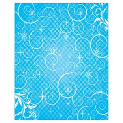 Leaf Blue Snow Circle Polka Star Drawstring Bag (small) by Mariart