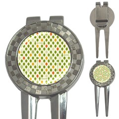 Merry Christmas Polka Dot Circle Snow Tree Green Orange Red Gray 3-in-1 Golf Divots by Mariart