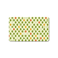 Merry Christmas Polka Dot Circle Snow Tree Green Orange Red Gray Magnet (name Card) by Mariart