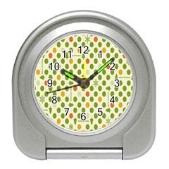 Merry Christmas Polka Dot Circle Snow Tree Green Orange Red Gray Travel Alarm Clocks by Mariart