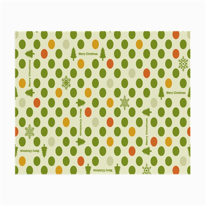 Merry Christmas Polka Dot Circle Snow Tree Green Orange Red Gray Small Glasses Cloth (2-Side)