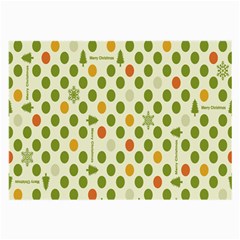 Merry Christmas Polka Dot Circle Snow Tree Green Orange Red Gray Large Glasses Cloth by Mariart