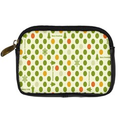 Merry Christmas Polka Dot Circle Snow Tree Green Orange Red Gray Digital Camera Cases by Mariart