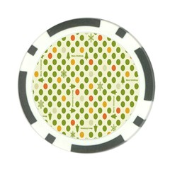 Merry Christmas Polka Dot Circle Snow Tree Green Orange Red Gray Poker Chip Card Guard (10 Pack) by Mariart