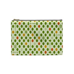 Merry Christmas Polka Dot Circle Snow Tree Green Orange Red Gray Cosmetic Bag (medium)  by Mariart