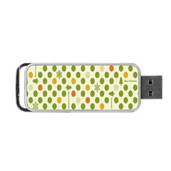 Merry Christmas Polka Dot Circle Snow Tree Green Orange Red Gray Portable Usb Flash (one Side) by Mariart