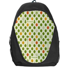 Merry Christmas Polka Dot Circle Snow Tree Green Orange Red Gray Backpack Bag by Mariart