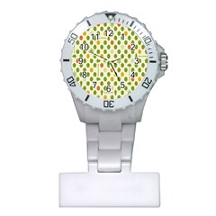 Merry Christmas Polka Dot Circle Snow Tree Green Orange Red Gray Plastic Nurses Watch by Mariart