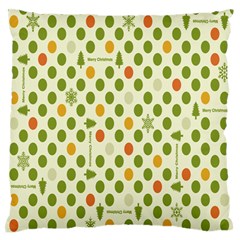 Merry Christmas Polka Dot Circle Snow Tree Green Orange Red Gray Standard Flano Cushion Case (one Side) by Mariart