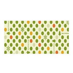 Merry Christmas Polka Dot Circle Snow Tree Green Orange Red Gray Satin Wrap by Mariart