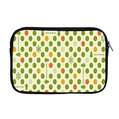 Merry Christmas Polka Dot Circle Snow Tree Green Orange Red Gray Apple Macbook Pro 17  Zipper Case by Mariart