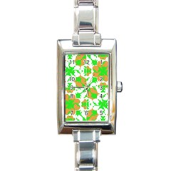 Graphic Floral Seamless Pattern Mosaic Rectangle Italian Charm Watch by dflcprints