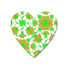 Graphic Floral Seamless Pattern Mosaic Heart Magnet by dflcprints