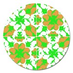 Graphic Floral Seamless Pattern Mosaic Magnet 5  (Round) Front