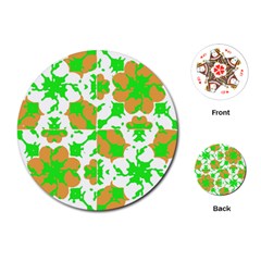 Graphic Floral Seamless Pattern Mosaic Playing Cards (round)  by dflcprints