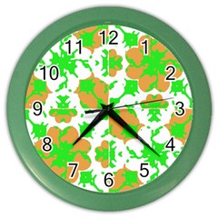 Graphic Floral Seamless Pattern Mosaic Color Wall Clocks by dflcprints