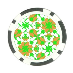 Graphic Floral Seamless Pattern Mosaic Poker Chip Card Guard by dflcprints