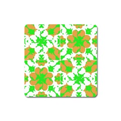 Graphic Floral Seamless Pattern Mosaic Square Magnet by dflcprints