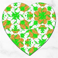 Graphic Floral Seamless Pattern Mosaic Jigsaw Puzzle (heart) by dflcprints